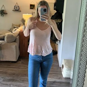 Pink babydoll tank top
